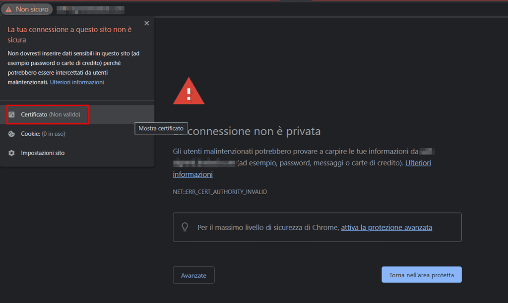 Dettagli Certificato Ssl Non Valido Chrome