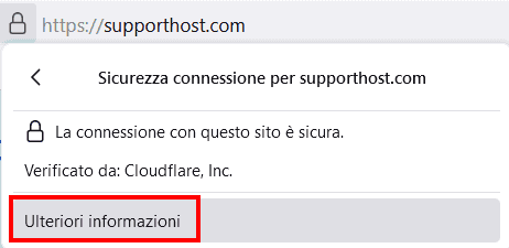 Firefox Connessione Sicura Ulteriori Informazioni
