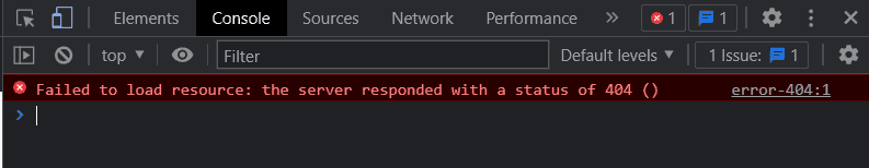 Errore 404 Console Sviluppatori Chrome