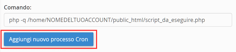 Aggiungi Un Nuovo Cron Job