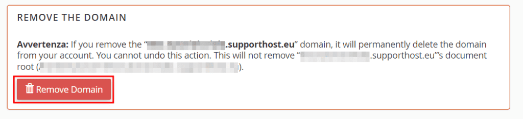 Eliminare Sottodominio Cpanel Jupiter