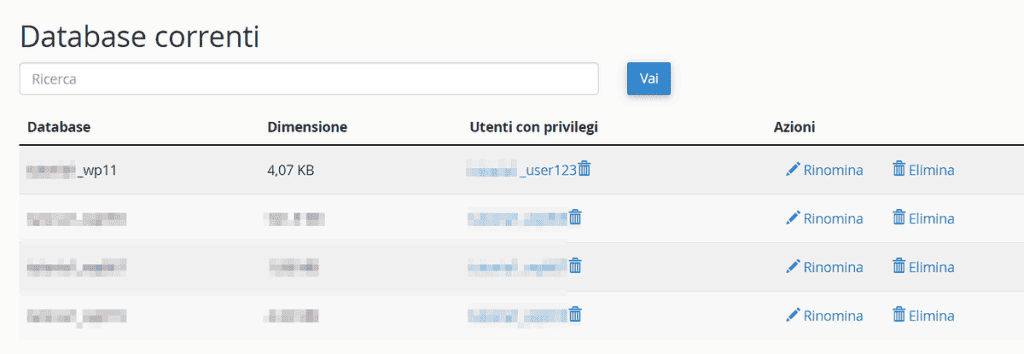 Verificare Utente Database Da Cpanel