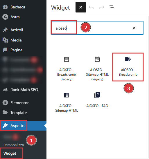 Aspetto Widget Aioseo Breadcrumb