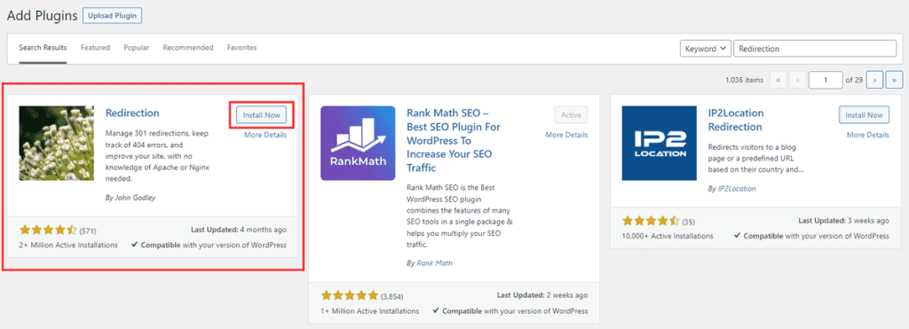 404 Error Install Redirection Plugin